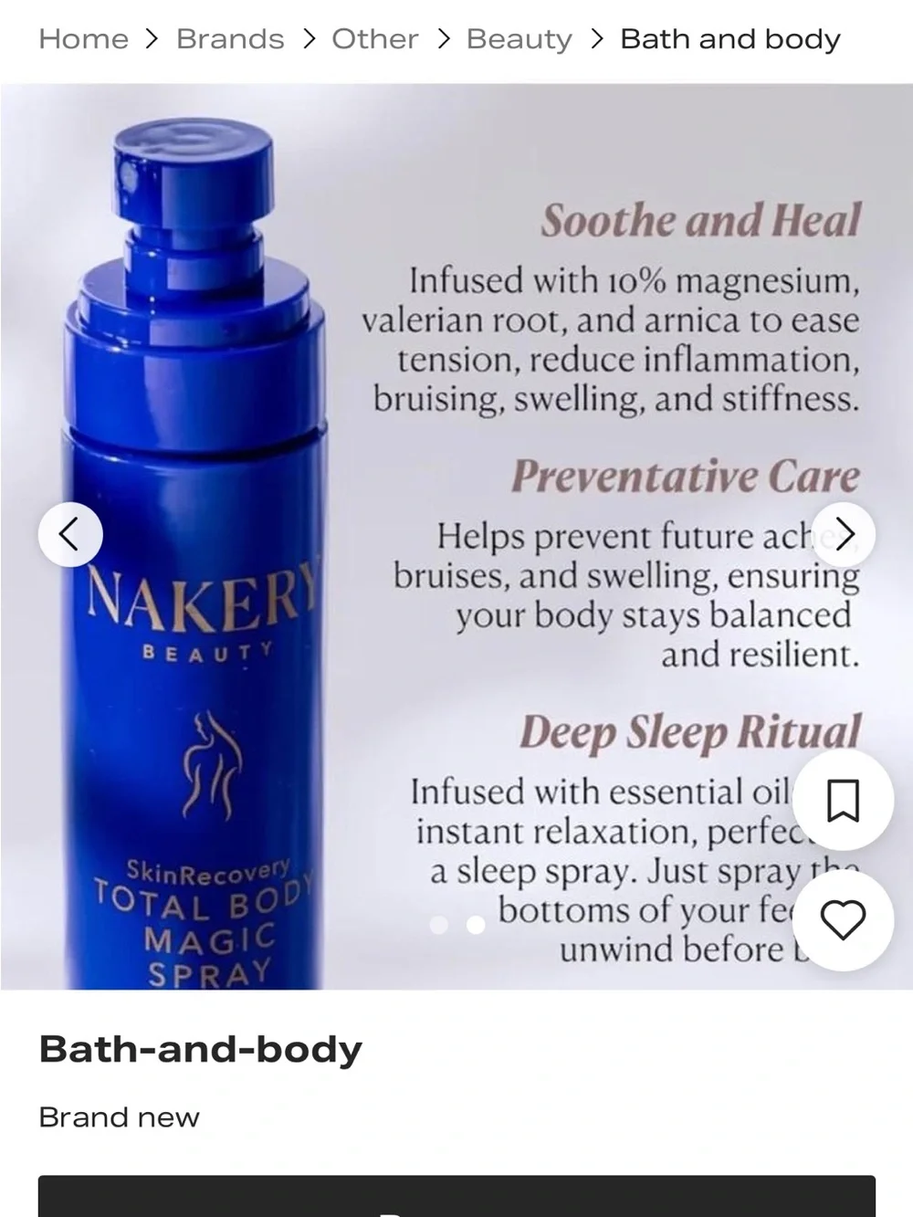Nakery Beauty Skin Recovery Total Body Magic Spray - Blue Bottle